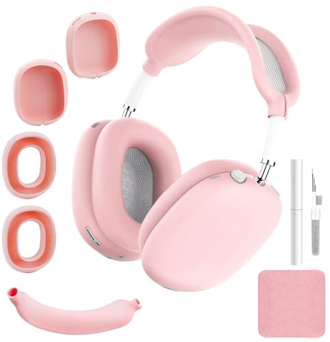 Silicone Case Cover for AirPods Max Headphones für Apple Airpod Max Zubehör Cases, Stoßfest, Kratzfest(Rosa)