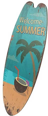 FUNOMOCYA Deko Surfbrett mit Vorgebohrtem Design und Einfacher Installation als Tropisch Inspirierte Wanddekoration für Wohnzimmer und Innenräume