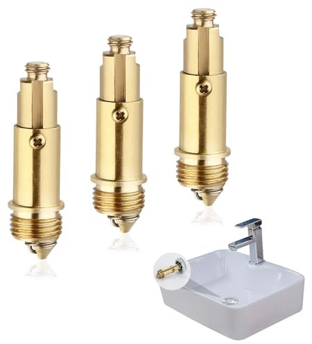 Vidacharmy 3Pcs Válvula para Lavabo Clic Clac, Mecanismos de Recambio para Juego de Drenaje Universal, Perno Válvula de Desagüe, Elemento de Muelle de Compresión para Reemplazar Piezas Rotas