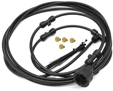 MRNHA Outdoor Misting Fan Kit, Ring 9.8FT (3Meter) Misting Line for Cooling System, for Cool-Ing Outdoor(Black) Spare Parts Accessories