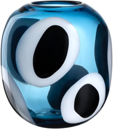 LEONARDO HOME Occhi Blu Vase, 1 Stück, handgemachtes Kunstwerk voller Leidenschaft, Elegante Blumenvase, einzigartige Schönheit, Kunst für Zuhause, Höhe 22 cm, blau, 047509