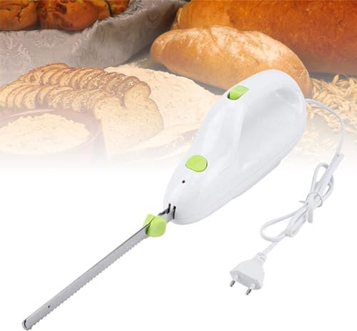Electric Serrated Carving Knife, Electric Bread Cutter, Ergonomic Handles, 110W for Cut Turkey, Beef, Chicken, Lamb, Ham, Bread, Vegetables and Fruit