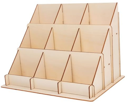 STOBOK Holz Kartenständer Für Visitenkarten Und Postkarten Stabiles Diy Display Rack Aus Solidem Holz Einfach Montierbar Flexibel Einsetzbar Für Büro Einzelhandel Und Bastelbedarf Großzüg