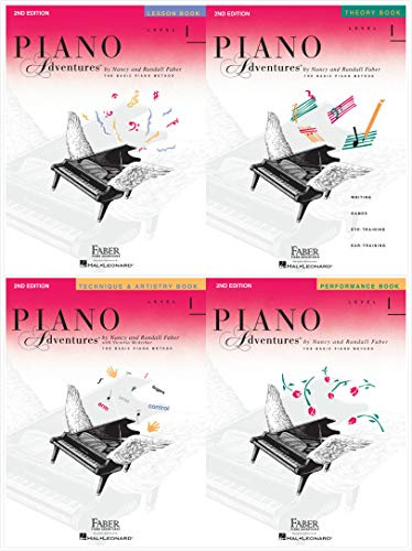Faber Piano Adventures Level 1 Four Books Bundle (Lesson, Theory, Performance, Technique & Artistry Book)