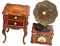 Perfeclan Miniatur-Grammophon, Puppenhausmöbel 1:12, mit Schrank, Puppenhauszubehör, Plattenspieler für Mikro-Landschaftsornament