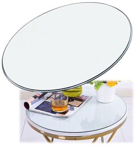 8 mm gehärtetes Glas, runde Tischplatte, hohe Tragfähigkeit, Glastischschutz für Familien, Restaurants und Hotels, 80 cm