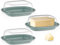 uandu Beurrier en plastique avec couvercle - pour 250 gr de beurre - boite a fromage pour frigo - boite a beurre - couvercle transparent - convient au lave-vaisselle - sans BPA - Vert x 3
