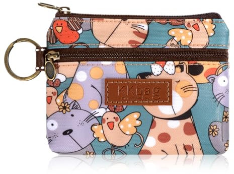 Mabor Kleine Geldbörse Damen，Süße Cartoon Muster Mini Geldbörse Mit Schlüsselring und Reißverschluss für Frauen und Mädchen Mini Aufbewahrungstasche für Münzen Karten Schlüssel Lippenstift