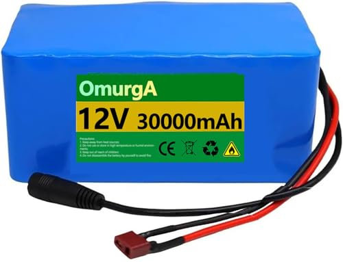 12V 20Ah 30Ah Ebike Battery, 12V 20Ah 30AH Electric Bicycle Battery 12V Lithium Battery Pack with Charger with BMS Protection Board for 500W 350W 250W 100W Motor 12V 20AH,T