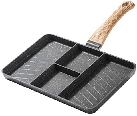 Alipis Multifunktions Bratpfanne Aus Robustem Material Mit Antihaftbeschichtung Praktische Frühstückspfanne Für Tägliche Küche Schnelles Und Gleichmäßiges Erhitzen Mit Griff