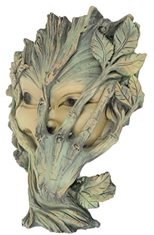 Masyrt Statue d'homme de l'arbre en résine Lac de vie Ornement décoratif Arbre Sculpture du visage pour jardin, balcon, maison