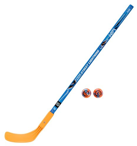 Franklin Sports NHL Kinder-Streethockeyschläger + Bälle, 101,6 cm Straßenhockeyschläger + (2) Outdoor-Rollhockeybälle – Kinder-Junior-Hockey-Starter-Set