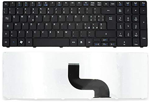 Tastiera Italiana per Notebook Compatibile con Acer Aspire 5741 5810 5251 5410 5538 5542 5551 5553 5536 5625 5738 5739 5740 5741 5745 5820 - Series Nera Nuova
