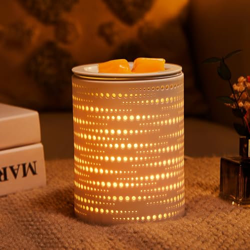 INRORANS Wax Melt Warmer Ceramic Oil Burner with timer Electric Candle Wax Melter with Led coloful changing silicone removeable tray for Home Gifts