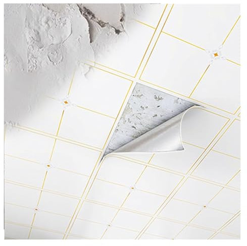 Deckenpaneele deckenplatten Glänzende PVC-Deckenfliesen Mit Selbstklebender Rückseite – DIY-Fliesenaufkleber Für Badezimmerdecken, 10 20 30 40 50 Stück – Deckenfliesen Für Abziehen Und Aufkleben(20 pc