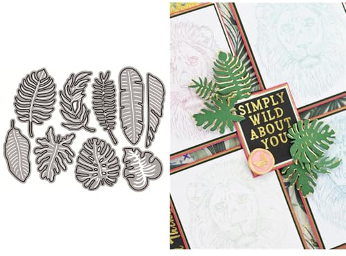 Verschiedene Blatt-Stanzformen für Kartenherstellung, Monstera-Palmenblatt-Stanzformen aus Metall für Papier-Scrapbooking, DIY-Schablonen für Album, Party, Hochzeit, Festival-Dekoration