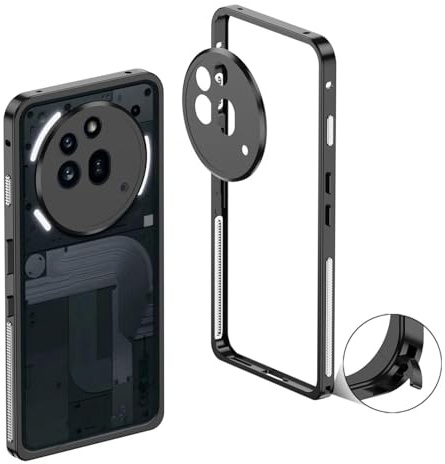 Wigento Für Nothing Phone 3a Pro Metallrahmen Wärmeableitung Kamera Schutz Hülle Schwarz