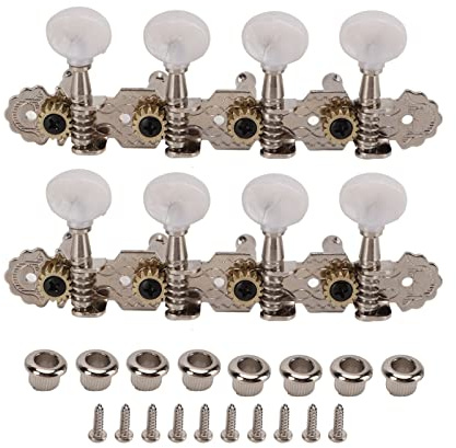 2PCS Mandolin Machine Head Tuning Pegs, String Tuning Buttons for Mandolin, Quadruple Tuner Pegs Left and Right with Screws, Replacement Parts for Mandolin Instrument