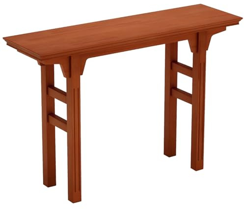 WUXTOKV Console d Entree, Console Meuble Entree de Pin, Entièrement Fabriquée en Bois Massif, Plateau de 3,5 Cm D'épaisseur(Orange,120x85x38CM/47x33x15IN)