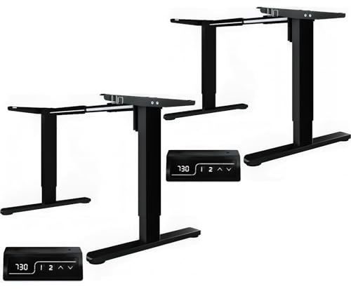 Flamaker Höhenverstellbarer Schreibtisch Gestell, 2er Set, Stabiler Tischgestell, Elektrisch Höhenverstellbare Tischbeine, Steh-Sitz Bürotisch, Stehpult, Standing Desk mit 2 Memory-Funktion Schwarz
