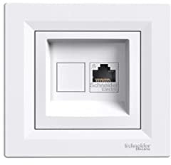 asfora – ISDN de canette Cat5e 1 x RJ45, prises, complet, schneider electric, Blanc, Neuf