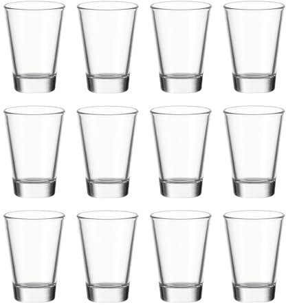 Leonardo Ciao Schnapsgläser, 12er Set, spülmaschinengeeignete Shotgläser, Schnaps-Becher aus Glas, Stamper, Gläser-Set, 12 Stück, 60 ml, 012663