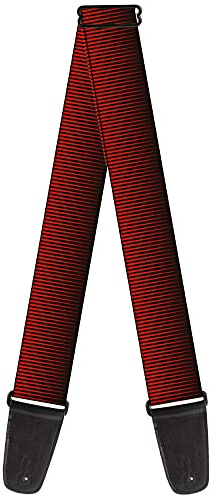 Buckle-Down GS-W32205 Guitar Strap Vertical Stripes Transition Black Red 2 Inches Wide