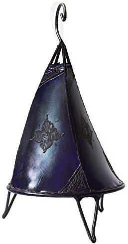 Simandra Orientalische Lampe Stehlampe marokkanische Hennalampe Lederlampe Tischleuchte Stehleuchte Orient Tissir Orient 40 cm Color Lila