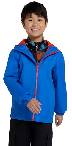 Mountain Warehouse Torrent Kids Waterproof Rain Jacket - Taped Seams Raincoat, Lightweight, Breathable, Girls & Boys - Spring Summer, Wet Weather Cobalt (Plain) Kids Size 3-4 Years
