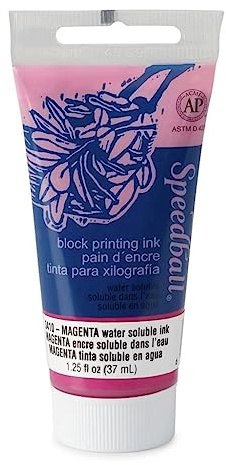 Speedball SPD-3410 Water Soluble Block Printing Ink, Magenta, 1.3 oz