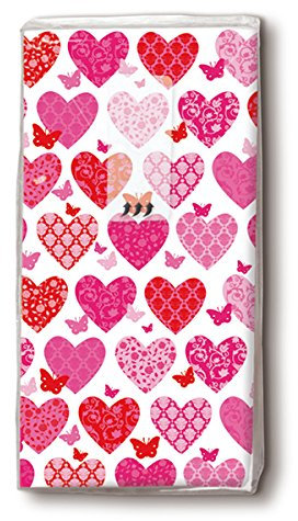 PAPER+DESIGN Motiv Taschentuch FSCMix 10 Stck.Hearts, hearts