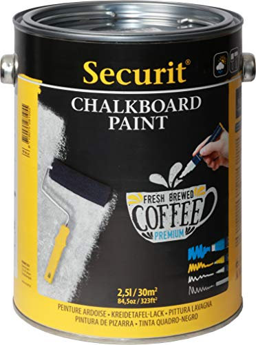 SECURIT Kreidetafel Farbe, Schwarz, 2,5 Liter, acryl, Large