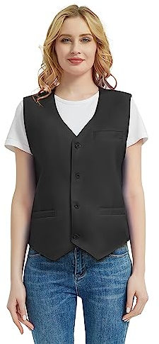 TopTie Anzug Westen Unisex Button Kellner Uniform