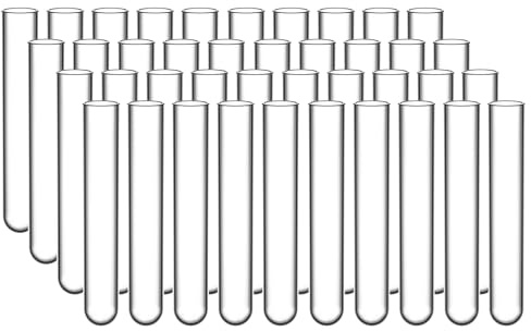 StonyLab 200 Pack Borosilicate Glass Round Bottom Test Tubes, 12 mm OD X 75 mm Length (200 Pack)