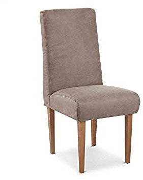 CAVADORE Esszimmerstuhl Kira / Polsterstuhl für Küche, Esszimmer oder Wohnküche in Lederoptik / Passend zur Küchengarnitur Kira / 48 x 103 x 62 / Hochwertiges Mikrofaser: Beige