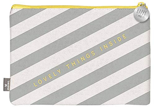 moses. Täschchen Lovely Things Happy me | Kosmetiktasche aus Bio-Baumwolle | Für Schminkutensilien, Stifte, Kleinigkeiten und Krims-Krams