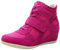 rismart Mujer Tacón De Cuña Velcro Brogue Casual Ante Zapatillas Zapatos 8522(Fucsia,36 EU)