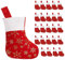 CCINEE Weihnachtsstrümpfe, Weihnachtsstrümpfe, Schneeflocken, Weihnachtsstrumpf, rotes Flanell, Kunstfell, Weihnachtsstrümpfe für Heimdekoration, Kamin