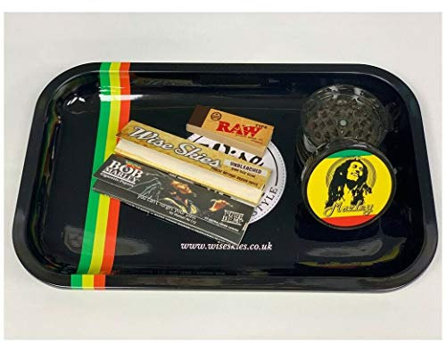 Wise Skies Medium Rolling Tray Wise Skies Paper Plastic 4 Part Grinder Marley UK