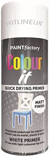 400ML White Primer Spray Paint Metal Plastic Wood Paint MATT Finish Quick Drying Primer All Purpose Primer for Interior and Exterior