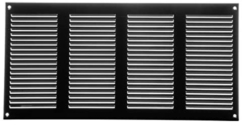 40 x 20 cm Griglia d'aria in acciaio per il ritorno dell'aria, ideale per soffitto e parete laterale, HVAC, con schermo anti-insetti (400 x 200 mm, nero)