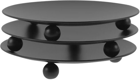 FAVOMOTO Stumpenkerzenhalter Metall Schwarz Stabkerzenhalter Kerzenständer Rund Eisen Kerzenplatte Kerzen Untersetzer 7,5 cm 3 Stück Hochzeit Weihnachten Party Bankett Tischdekoration
