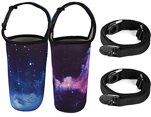 2 Pack Tumbler Carrier Holder Pouch with Detachable Shoulder Strap, Fit for YETI, Rtic, Atlin, Ozark Trail, Rambler 30 oz Insulated Tumbler Cup