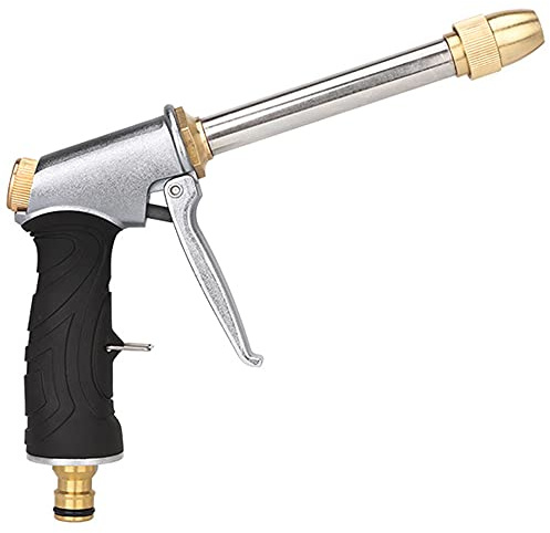 Hochdruck Autowaschpistole, Garten-Spritzpistole, Garten Handbrause, Hochdruckreiniger Lanze, Gartenschlauch Spritzpistole, für Garten, Rasen, Autowäsche, Haustiere Waschen (Silber)