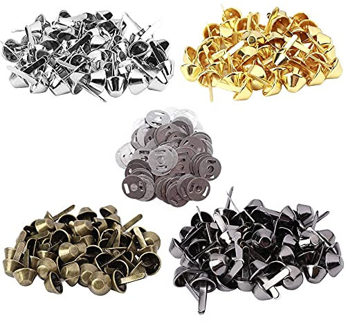 Sweieoni Taschenfüße 200 Stück Bodennägel für Taschen Taschenfüsse Kegelfüße für Handtaschen Füße Spike Cone Studs Legierung Boden Stud, 12mm, 4 Farben