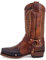 ticticlily Stivali da Uomo Autunno Inverno Cerniera a Punta Quadrata Vintage Ricamato Scarpe Casual Stivali da Cowboy Marrone 42 EU
