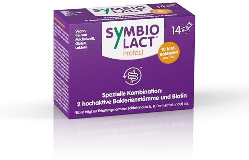 SymbioLact protect: Milchsäurebakterien & Biotin zur begleitenden Einnahme zu Antibiotika, Durchfall, Probiotikum für Darm und Darmschleimhaut