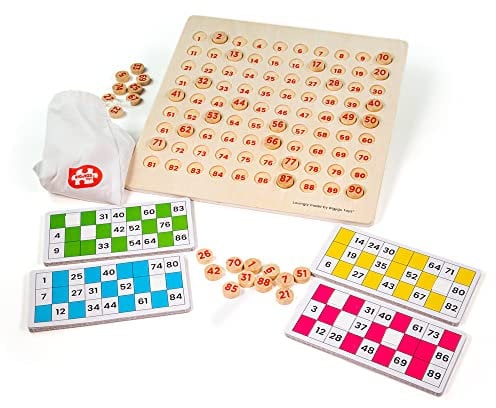 Bigjigs Toys Age 3+, Traditional Bingo Game, Wooden Toys, Kids Bingo Game, Bingo Games For Children, Educational Toys, Bingo Set, Wooden Board Games, Maths Toy