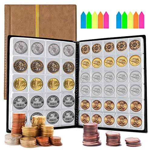 Homgaty Münzen Sammelalbum, 250 Pocket Münzen aufbewahrung, Taschen Münzsammlung, Münzen Album Buch, Münz-Sammelalbum, für Sammeln von münzen und Souvenir Münzen
