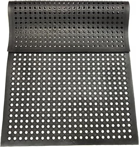 mosegor Tapis de sol en caoutchouc - Motif nid d'abeille - 1 500 x 900 mm - Anti-fatigue - Pour restaurant, cuisine, drainage - En caoutchouc - Perforé